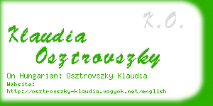 klaudia osztrovszky business card